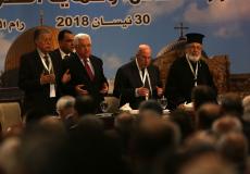 الرئيس محمود عباس خلال إلقاء كلمته في الدورة ال 23 للمجلس الوطني