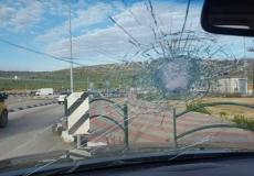 جانب من اعتداءات المستوطنين على مركبات المواطنين الفلسطينيين