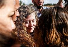 لحظة الافراج عن عهد التميمي