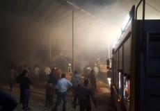 اندلاع حريق هائل بمزرعة أبقار وأغنام في نابلس