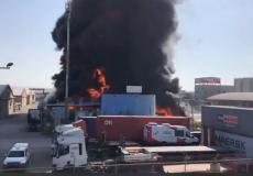 حريق كبير في المنطقة الصناعية جنوب عكا