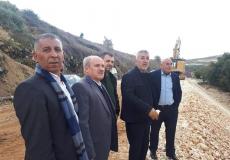 الوزيران مجدي الصالح ورياض العطاري خلال تفقد مكب زهرة الفنجان في جنين