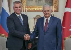 يلدريم يستقبل رئيس الدوما الروسي في أنقرة