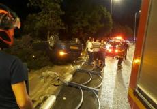 إصابة مواطنين إثر انقلاب سيارة في مدينة الناصرة