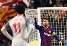 نجم برشلونة ميسي من مباراة الذهاب بين برشلونة وليفربول