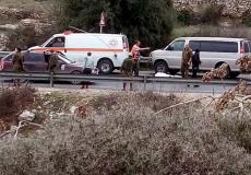 من مكان دهس الحافلة الإسرائيلية للشاب الفلسطيني