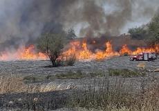 حريق في غلاف غزة اليوم