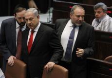 بنيامين نتنياهو - رئيس الوزراء الاسرائيلي وأفيغدور ليبرمان وزير أمن الاحتلال -ارشيف-