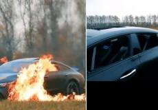 شاهد: روسي يحرق سيارته المرسيدس بعد عام من شرائها لهذا السبب!!