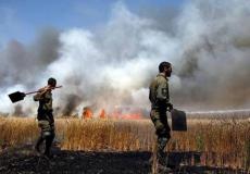 حريق في غلاف غزة بفعل بالونات حارقة - أرشيفية