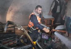 حريق بمنزل في غزة