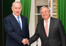  رئيس الوزراء الإسرائيلي بنيامين نتنياهو  مع الأمين العام للأمم المتحدة أنطونيوغوتيريش