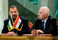 خلال توقيع اتفاق المصالحة بين حركتي فتح وحماس في 12 أكتوبر الماضي -توضيحية-