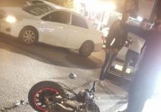 إصابة سائق دراجة نارية أثر تصادم مع سيارة خصوصية في كفركنا