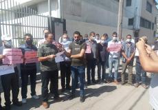 اعتصام العمال أمام مقر وزارة العمل- غزة