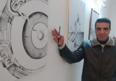 الفنان ساهر اشتيه يجسد "كورونا" عبر لوحات رغم الحجر