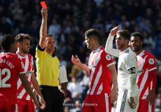 طرد راموس في مباراة ريال مدريد ضد جيرونا