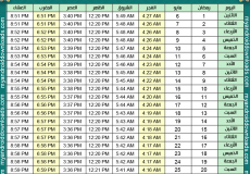 امساكية رمضان 1440 جدة