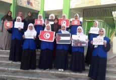 مدرسة ممدوح صيدم بمديرية الوسطى ترفع علم تونس وتصدح بنشيدها الوطني