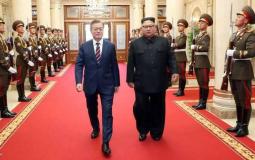 زعيم كوريا الشمالية كيم جونغ أون، ورئيس كوريا الجنوبية مون جيه-إن في بيونغيانغ