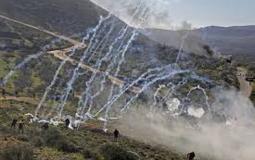 إصابات بأعيرة معدنية وحالات اختناق خلال مواجهات مع الاحتلال في جبل العرمة جنوب نابلس