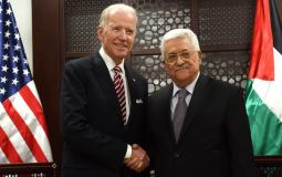 الرئيس الفلسطيني محمود عباس ونظيره الأمريكي جو بايدن