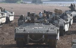 دبابات الجيش الإسرائيلي على حدود غزة