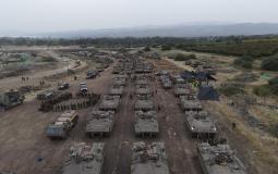 دبابات الجيش الإسرائيلي خلال تدريبات ضخمة قبل أيام