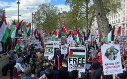 تظاهرة أمام مقر الحكومة البريطانية تضامناً مع القدس وغزة