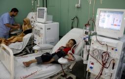 أطفال مرضى داخل أحد المشافي في قطاع غزة