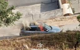 فلسطينيون يحرقون سيارة منفذي حاجز زعترة (يديعوت)