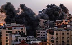 قصف الأبراج في مدينة غزة