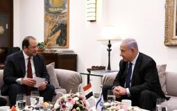 لقاء بنيامين نتنياهو خلال لقاء رئيس جهاز المخابرات المصرية اللواء عباس كامل