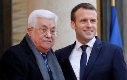 الرئيس الفلسطيني محمود عباس ونظيره الفرنسي ماكرون - ارشيف
