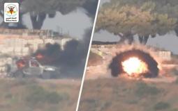 سرايا القدس تنشر فيديو استهداف جيب عسكري إسرائيلي على حدود غزة