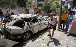قصف اسرائيلي يستهدف سيارة في غزة