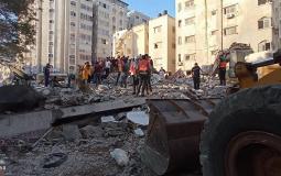 عمليات البحث في شارع الوحدة بغزة
