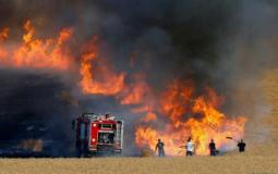حريق في حقول مستوطنات غلاف غزة