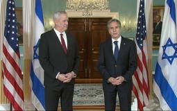 وزير الخارجية الأمريكي أنتوني بلينكن مع وزير الجيش الإسرائيلي بيني غانس