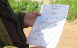 الاحتلال يخطر بوقف البناء في بركسين شمال غرب بيت لحم