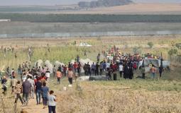 فلسطينيون يتظاهرون على حدود غزة - أرشيف