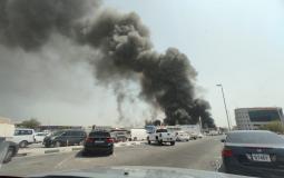 الحريق في مستودع للأدوات البلاستيكية في شارع بورسعيد بدبي