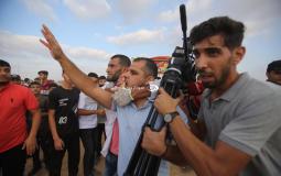 إصابة المصور الصحفي عاصم شحادة شرق غزة