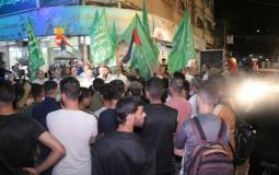 صور من الوقفة التضامنية التي دعت لها حركة حماس في مخيمي البريج والنصيرات في المحافظة الوسطى، نصرة لأسرى سجن جلبوع