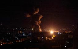 من القصف الإسرائيلي على غزة فجر اليوم