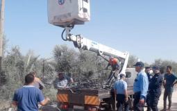 شرطة غزة تضبط "كوابل كهرباء" غير شرعية في المنطقة الحدودية