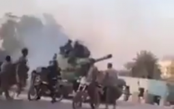 صورة لأنتشار الدبابات التابعة للجيش السوداني في الشوارع صباح اليوم بعد محاولة الانقلاب
