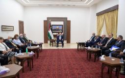 خلال استقبال الرئيس محمود عباس لوفد من منظمات المجتمع المدني وحقوق الانسان