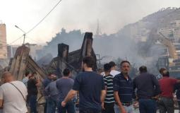 حريق داخل سوق العتيق في نابلس