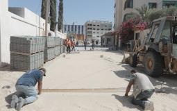 بلدية غزة تشرع بتطوير الشارع المحاذي للمستشفى الأردني